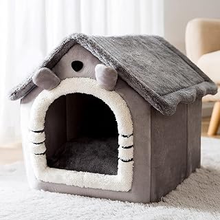 Soft Enclosed Cat Bed Tent with Removable Cushion for Kittens and Puppies, Size S (Within 3.5KG)