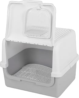 Enclosed Cat Litter Box with Dual Door Design