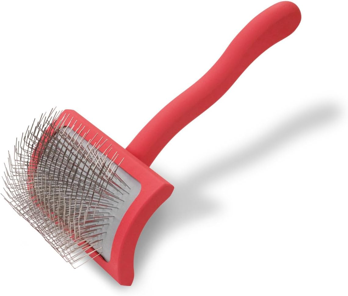 Coral large slicker dog brush with extra-long angled pins – view 5