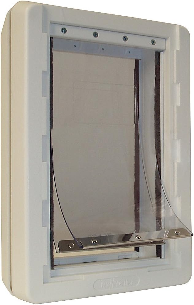 Super large all-weather insulated pet door with clear vinyl flaps