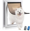White aluminum large dog door with adjustable thickness frame – view 2