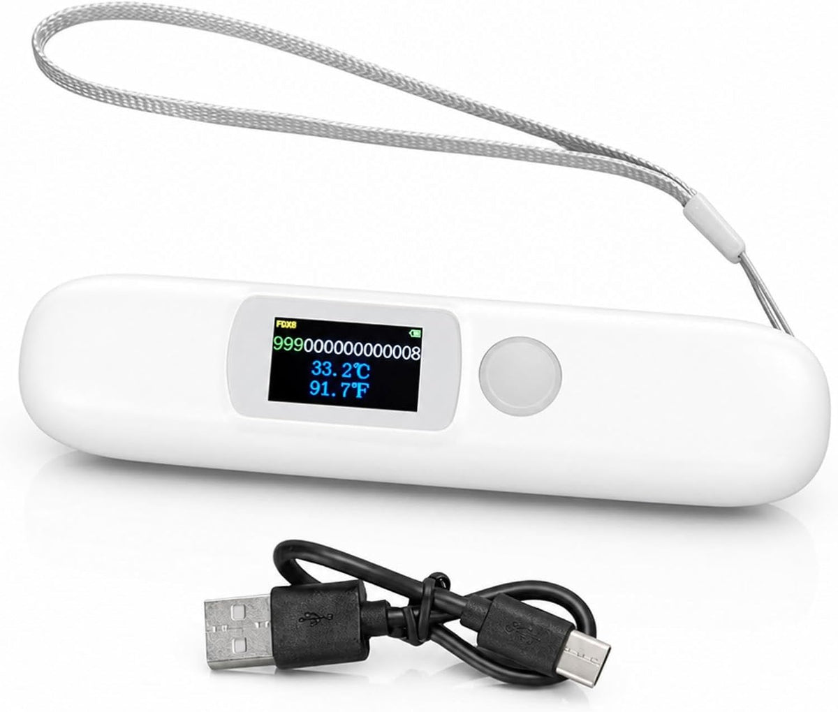 Handheld pet microchip scanner with small color screen