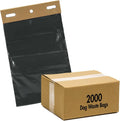 Stack of dark green dog waste header bags with mitten pouch
