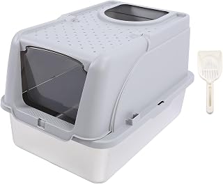 Extra Large Stainless Steel Cat Litter Box, Top Entry, High-Sided, Anti-Splash, Detachable