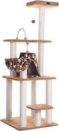 Armarkat Brown Carpet Cat Furniture, Real Wood Kitty Tower, A6403