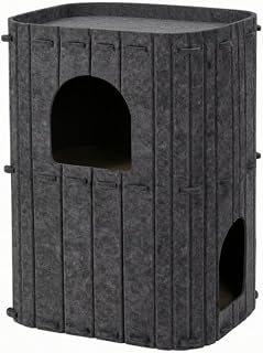 Felt Cat Nest with Enclosed Upper and Lower Compartments, Black