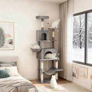 80-Inch Tall Multi-Level Cat Tower