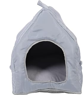 Soft All-Season Cat House Bed for Small Dogs, Gray