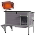 Single-deck insulated outdoor cat house with door curtain – view 8