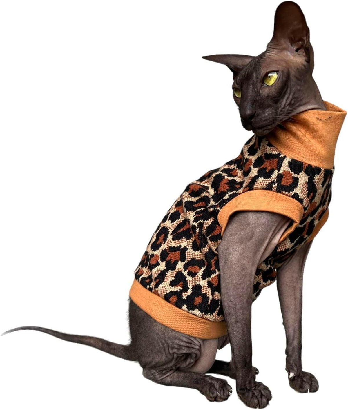 Panther grey winter turtleneck for a hairless Sphynx cat – view 11