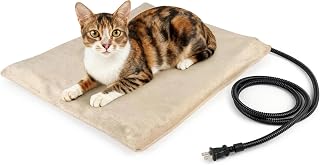 Electric Heated Pet Bed Pad for Dogs and Cats with Soft Fleece Cover and Auto Shut-Off