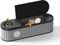 DRATO Resin Cat Litter Box Enclosure with Odor Control Ventilation, Space-Saving Design, Indoor and Outdoor
