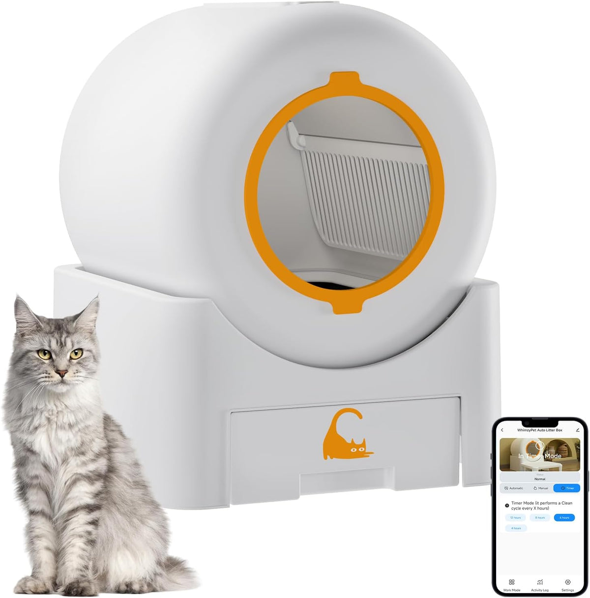 75L self cleaning cat litter box with app control