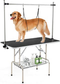 47 inch dog grooming table with adjustable overhead arm and noose