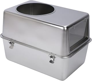 Stainless Steel Cat Litter Box, High Side Design