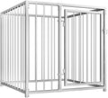 Outdoor metal dog kennel cube 39.4 inches on a lawn