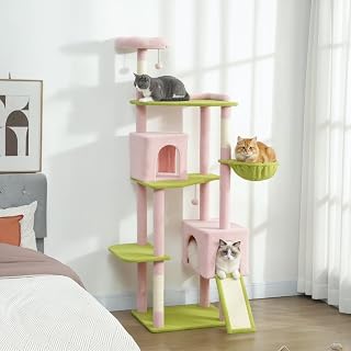 Flower Cat Tree with Hammock and Condos for Indoor Play