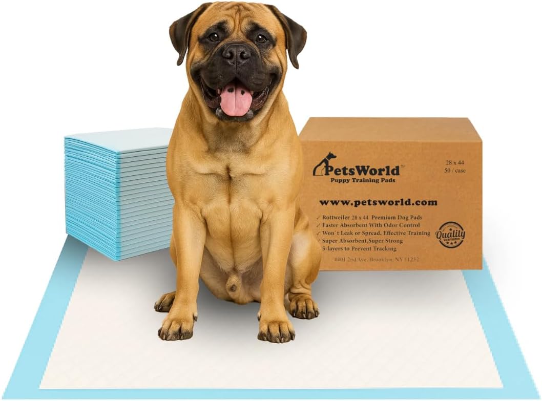 Stack of extra-large white dog training pee pads, 28 x 44 inches – view 8