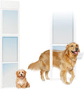 Dog door insert panel fitted in a sliding glass patio door