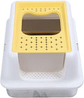 Stainless Steel Cat Litter Box, Anti-Leakage High Walls, White