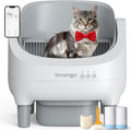 Light grey open-top self cleaning cat litter box