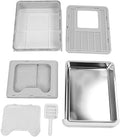 Enclosed Stainless Steel Cat Litter Box, Large Drawer Style, Foldable, with Scoop, Gray