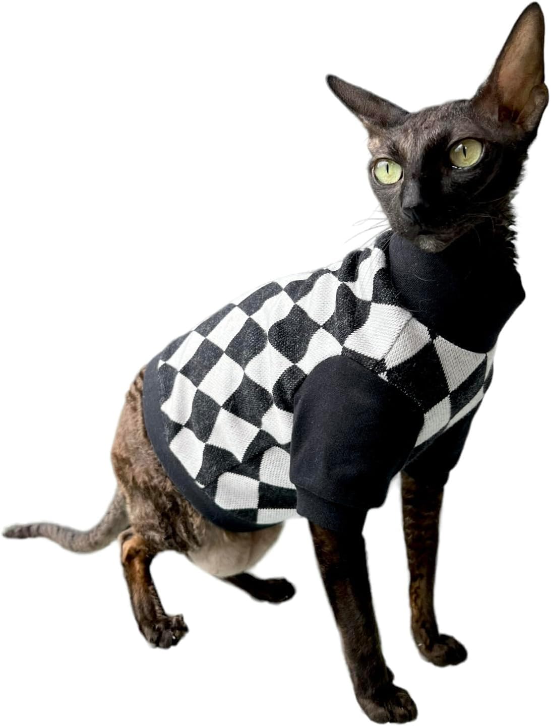 Panther grey winter turtleneck for a hairless Sphynx cat – view 6