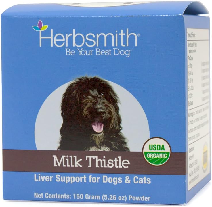 Jar of organic milk thistle powder for dogs and cats – view 3