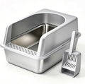 Stainless Steel Cat Litter Box, Open Top, High Sides