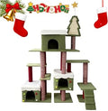 Wide Christmas Cat Tree Tower for Indoor Cats