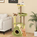 Tidyard 49-Inch Multi-Level Cat Tree, Avocado Tower with Condo, Scratching Posts, Plush Fabric, Engineered Wood