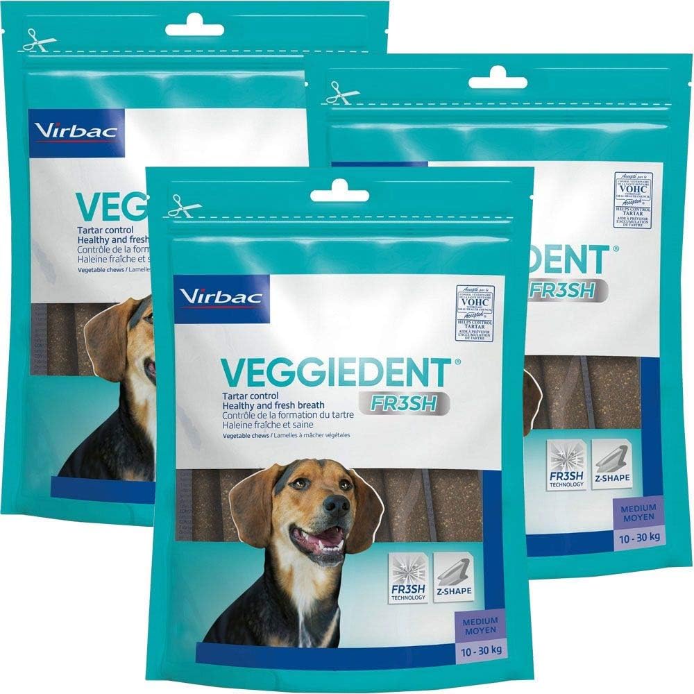 Z-shaped vegetable dental chews for medium dogs