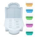Five stainless steel wide skiptooth clipper guide combs in graduated lengths