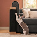 Modern Cat Scratching Post with Sisal Rope, Tall Vertical, Soft Top Perch, Dark Gray