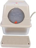 Stainless Steel Cat Litter Box for Large Cats, Extra Large, Khaki