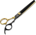 Black and gold dog grooming scissors set with four shears and bag – view 6