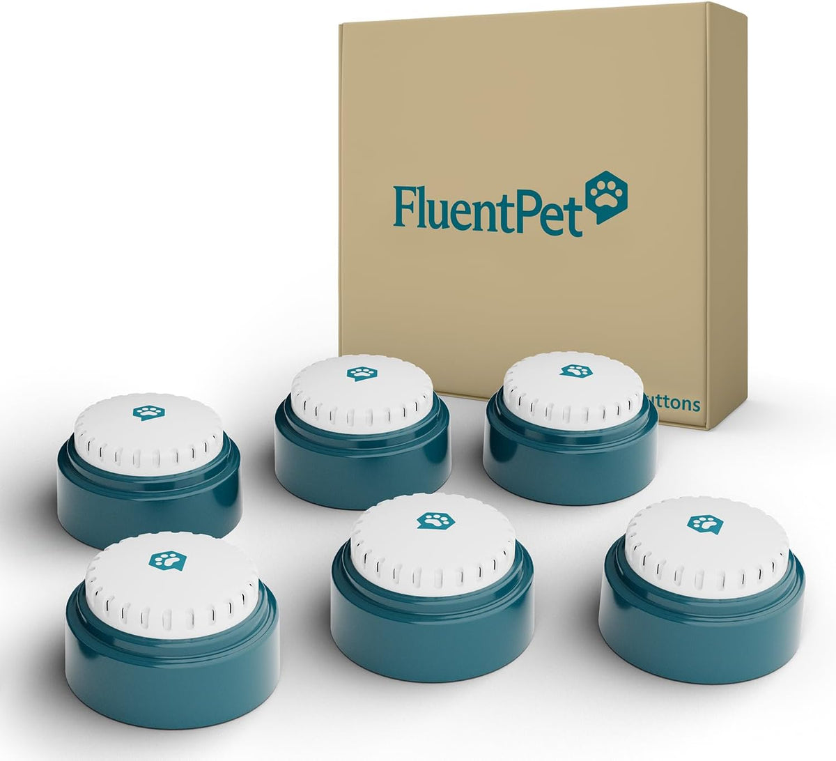 Twelve recordable pet talking buttons with label stickers – view 2