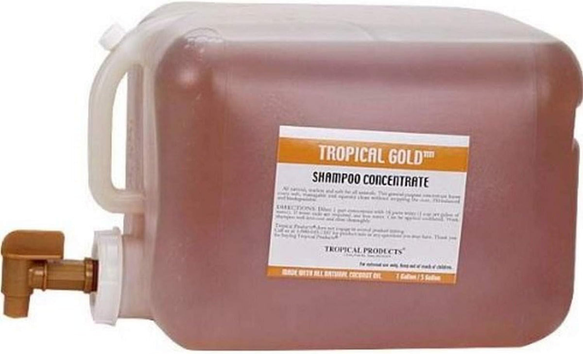 5 gallon container of concentrated tearless dog and cat shampoo