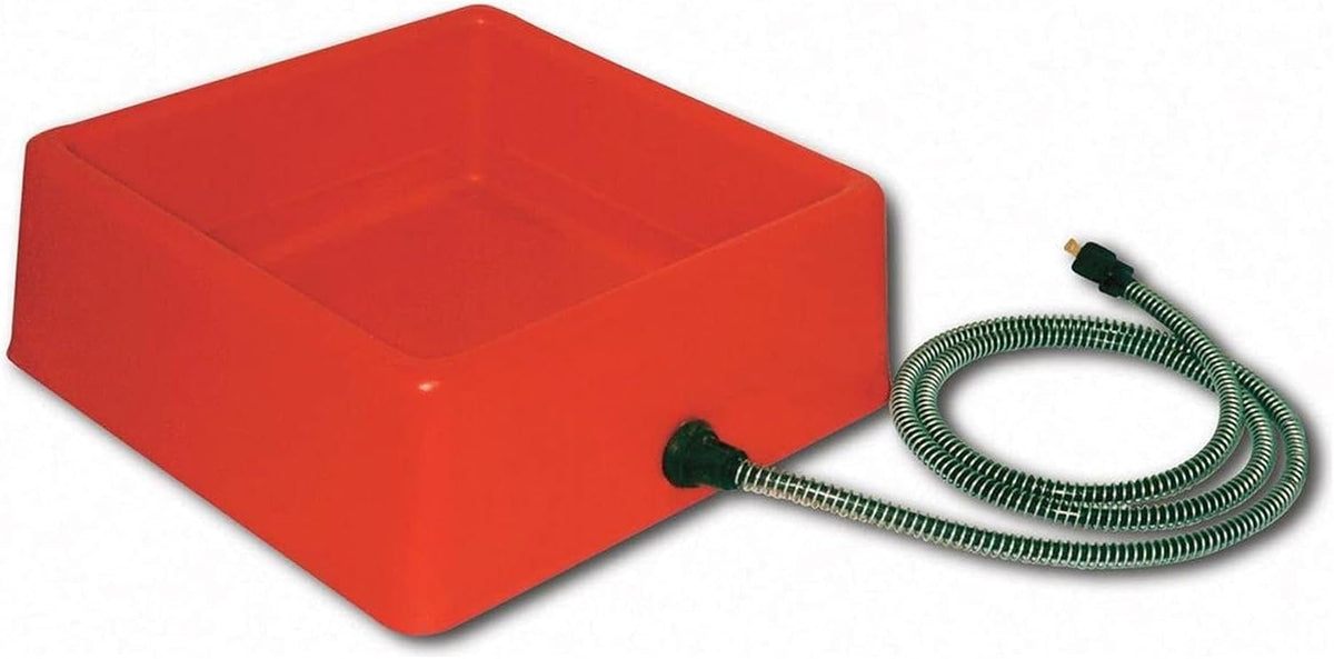 Green 1.5 gallon heated pet water bowl with protected power cord – view 4