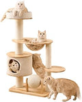 Cat Play Tower with Transparent Nest and Scratching Platform
