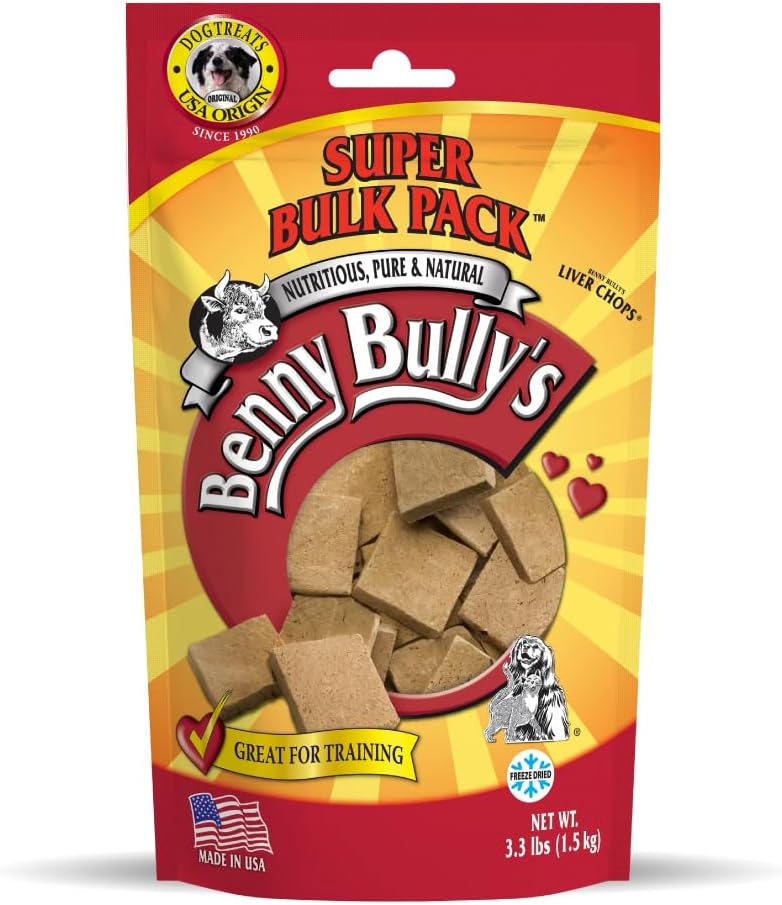 Bulk bag of freeze-dried beef liver dog treats, 3.3 lb