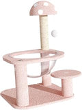 Cat Activity Center, Compact Plush Platform Cat Bed for Rest, Perch and Climb