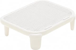Slatted Grid Litter Tray Mat, Washable, White