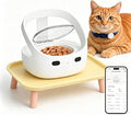 RFID Cat Feeder with Raised Stand and Collar Tag Access for Multi-Cat Homes