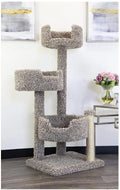 50 inch carpeted solid wood cat tree for large cats