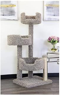 HomeStock Cat Tree for Large Cats, Solid Wood and Carpet, 50" Tall