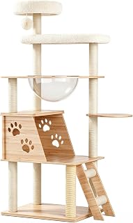 53.5-Inch Cat Tree Tower Condo with Capsule Perch and Sisal Scratching Posts, Indoor