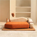 Wooden Pet Bed for Cats and Dogs with Oak Veneer Frame and Scratch-Resistant Foam