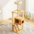 48.8" Wood Cat Tower with Sisal Scratching Posts and Top Perch