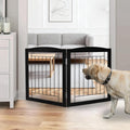 White four panel freestanding wooden dog gate – view 23
